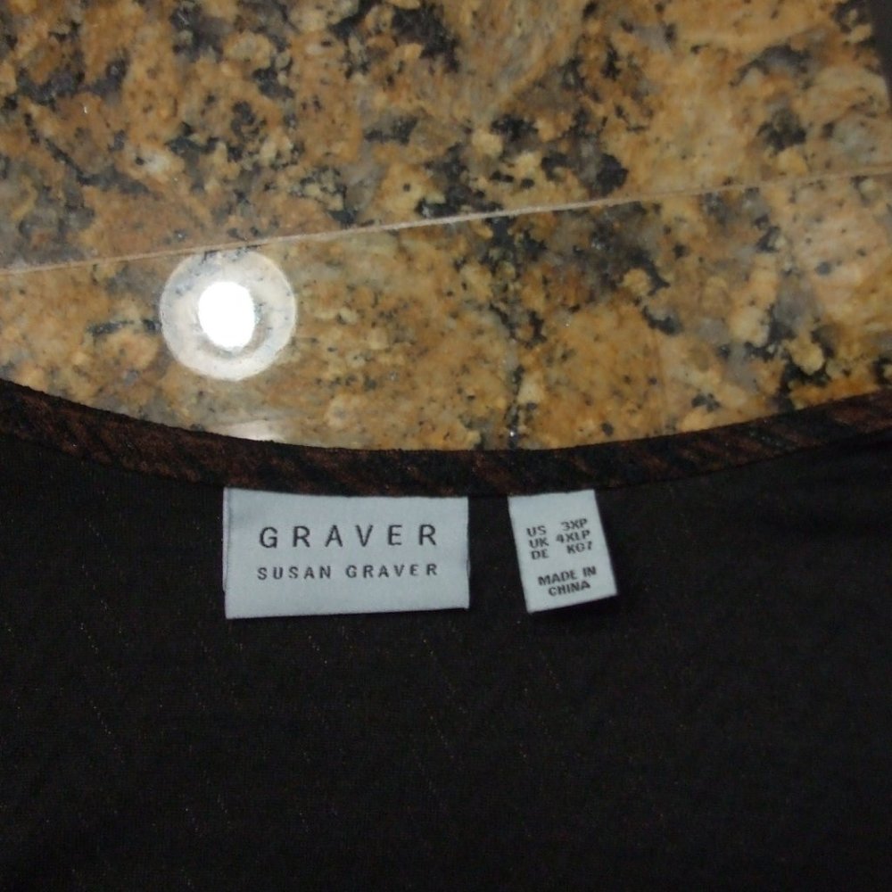 SUSAN GRAVER TURQUOISE & BROWN LONG JACKET - Picture 6 of 6
